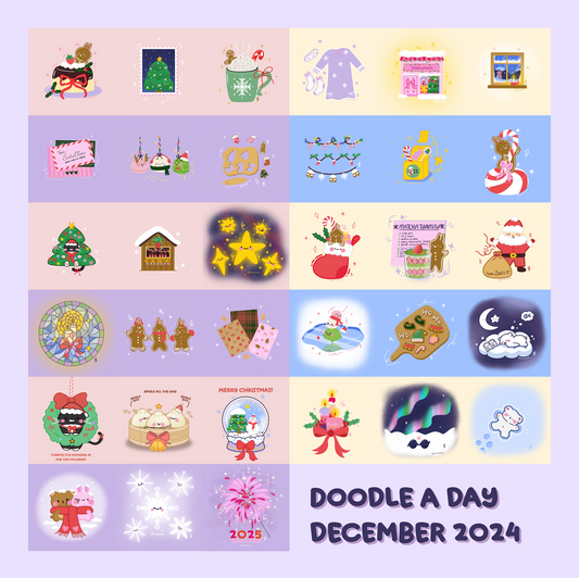 My December Doodle a Day December Journey | Happy New Year! ✨