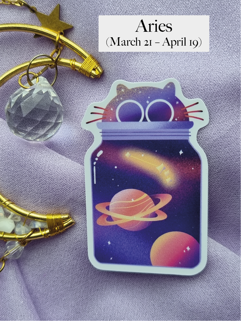 Galaxy Jar Cat Aries